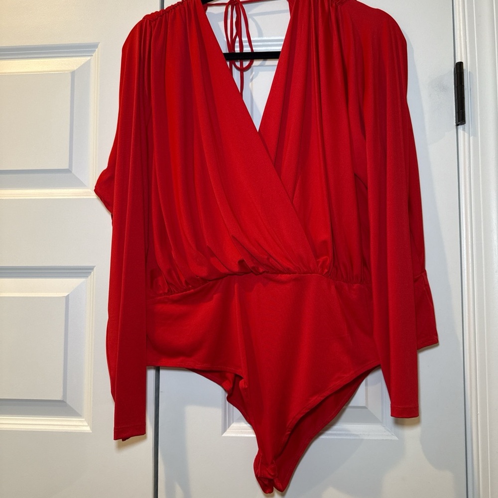 H&M Red Long Sleeve Bodysuit